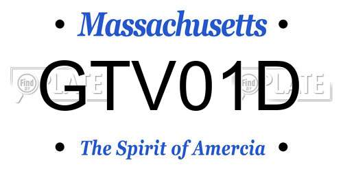 GTV01D Massachusetts License Plate