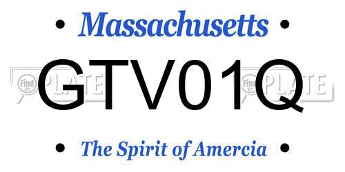 GTV01Q Massachusetts License Plate