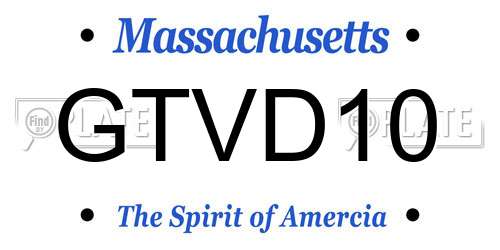 GTVD10 Massachusetts License Plate