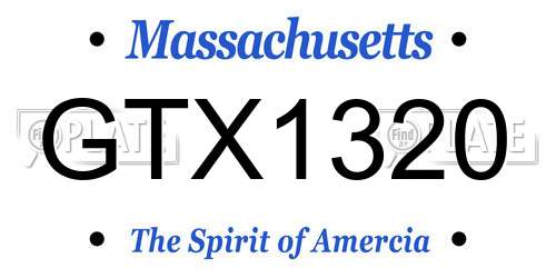 GTX1320 Massachusetts License Plate
