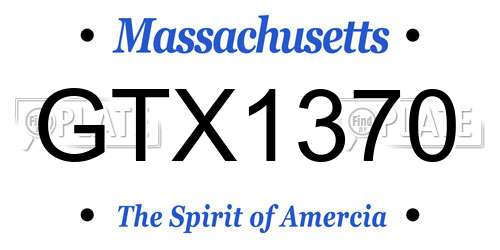GTX1370 Massachusetts License Plate