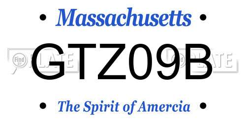 GTZ09B Massachusetts License Plate