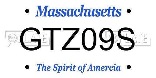 GTZ09S Massachusetts License Plate