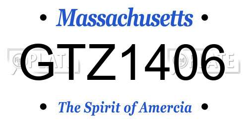 GTZ1406 Massachusetts License Plate