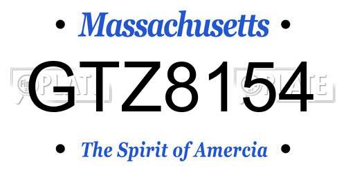 GTZ8154 Massachusetts License Plate