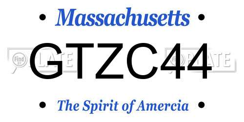 GTZC44 Massachusetts License Plate