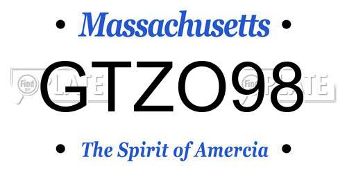 GTZO98 Massachusetts License Plate