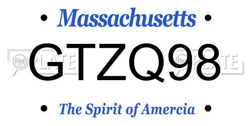 GTZQ98 Massachusetts License Plate