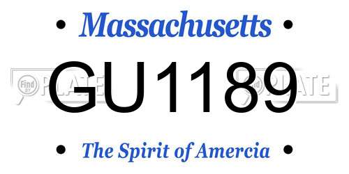 GU1189 Massachusetts License Plate