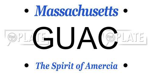 GUAC Massachusetts License Plate