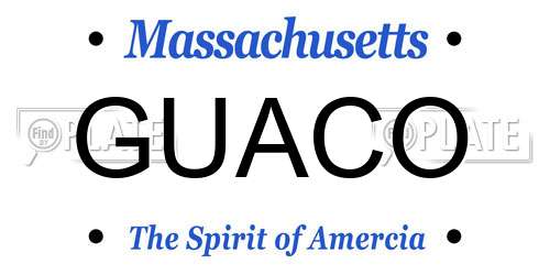 GUACO Massachusetts License Plate