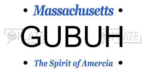 GUBUH Massachusetts License Plate
