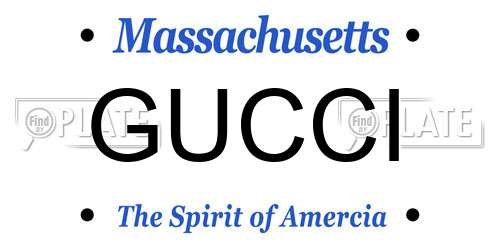 GUCCI Massachusetts License Plate