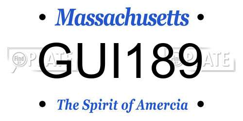 GUI189 Massachusetts License Plate