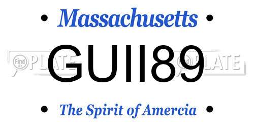 GUII89 Massachusetts License Plate