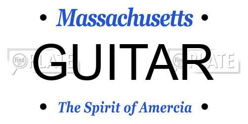 GUITAR Massachusetts License Plate