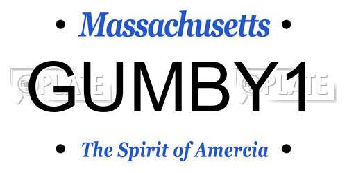 GUMBY1 Massachusetts License Plate