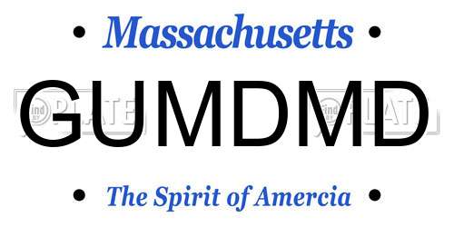 GUMDMD Massachusetts License Plate