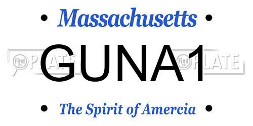 GUNA1 Massachusetts License Plate