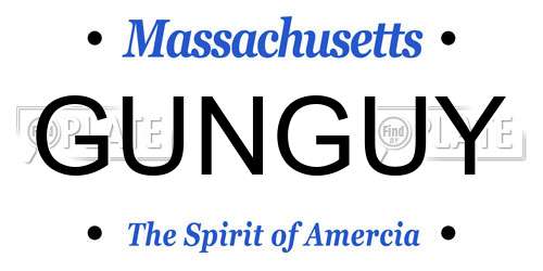 GUNGUY Massachusetts License Plate