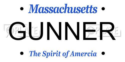 GUNNER Massachusetts License Plate