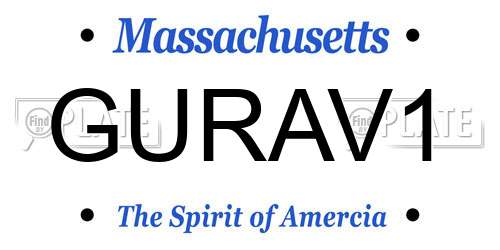 GURAV1 Massachusetts License Plate