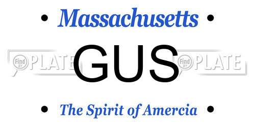 GUS Massachusetts License Plate