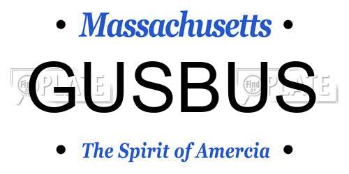 GUSBUS Massachusetts License Plate