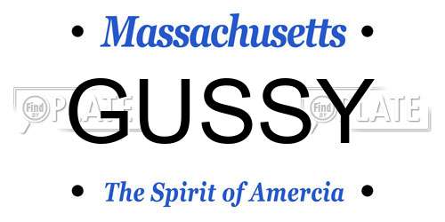 GUSSY Massachusetts License Plate