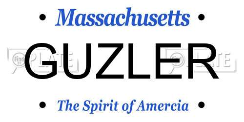 GUZLER Massachusetts License Plate