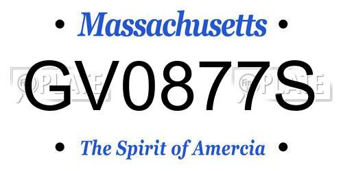 GV0877S Massachusetts License Plate