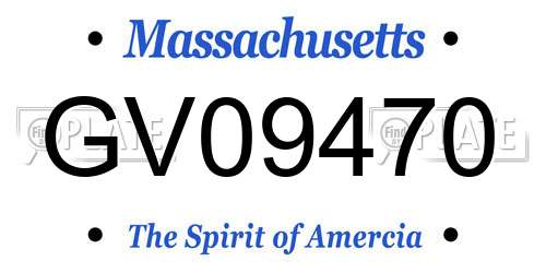 GV09470 Massachusetts License Plate