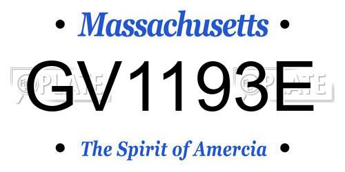 GV1193E Massachusetts License Plate
