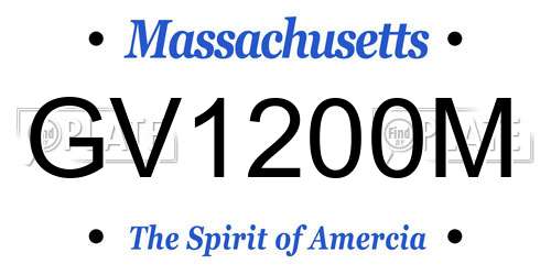 GV1200M Massachusetts License Plate