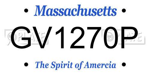 GV1270P Massachusetts License Plate