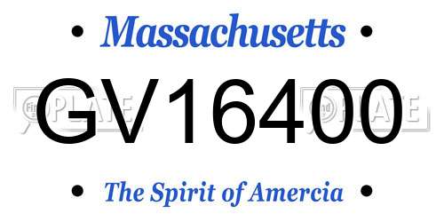 GV16400 Massachusetts License Plate