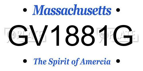 GV1881G Massachusetts License Plate
