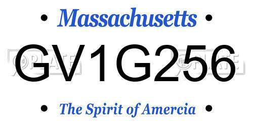 GV1G256 Massachusetts License Plate