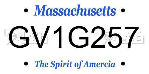 GV1G257 Massachusetts License Plate