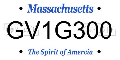 GV1G300 Massachusetts License Plate