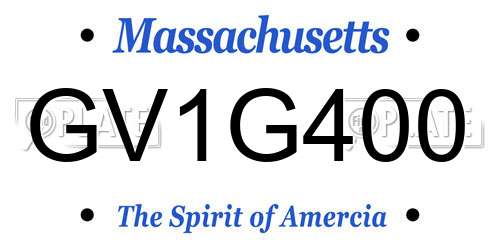 GV1G400 Massachusetts License Plate