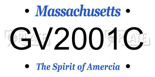 GV2001C Massachusetts License Plate