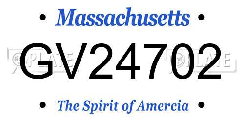 GV24702 Massachusetts License Plate