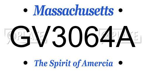 GV3064A Massachusetts License Plate