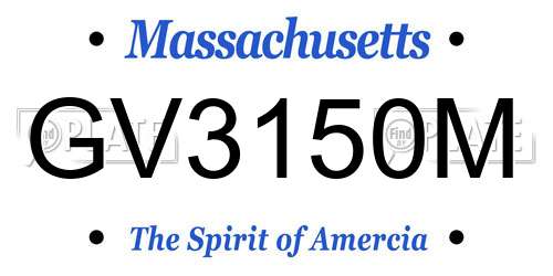 GV3150M Massachusetts License Plate