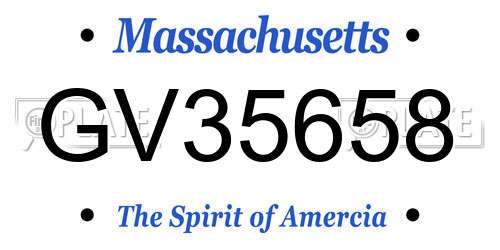 GV35658 Massachusetts License Plate