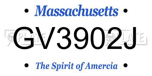 GV3902J Massachusetts License Plate