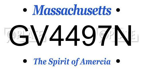 GV4497N Massachusetts License Plate