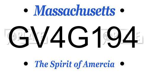 GV4G194 Massachusetts License Plate