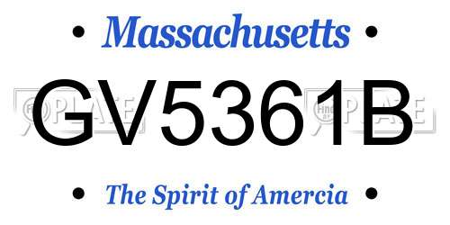 GV5361B Massachusetts License Plate